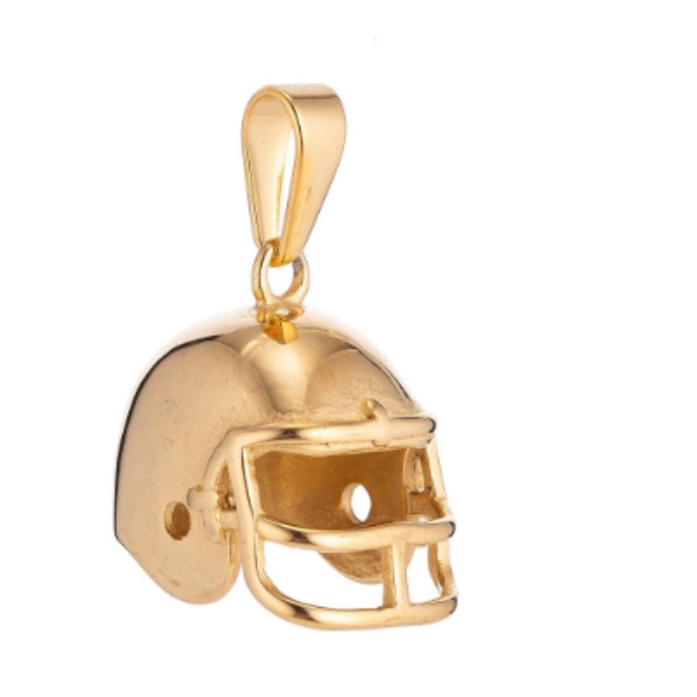 24K Gold Filled Football Helmet Charm Pendant
